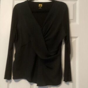 Ann Klein Black Long Sleeve Blouse
